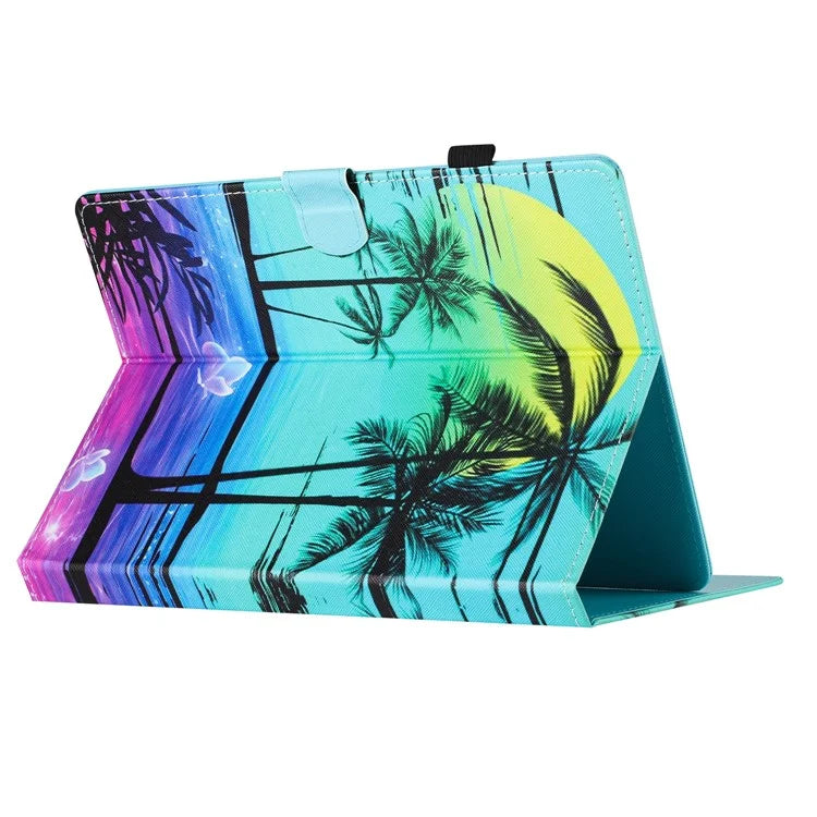 Universal 10-inch Tablet Case Pattern Printing Stand Card Holder Leather Cover