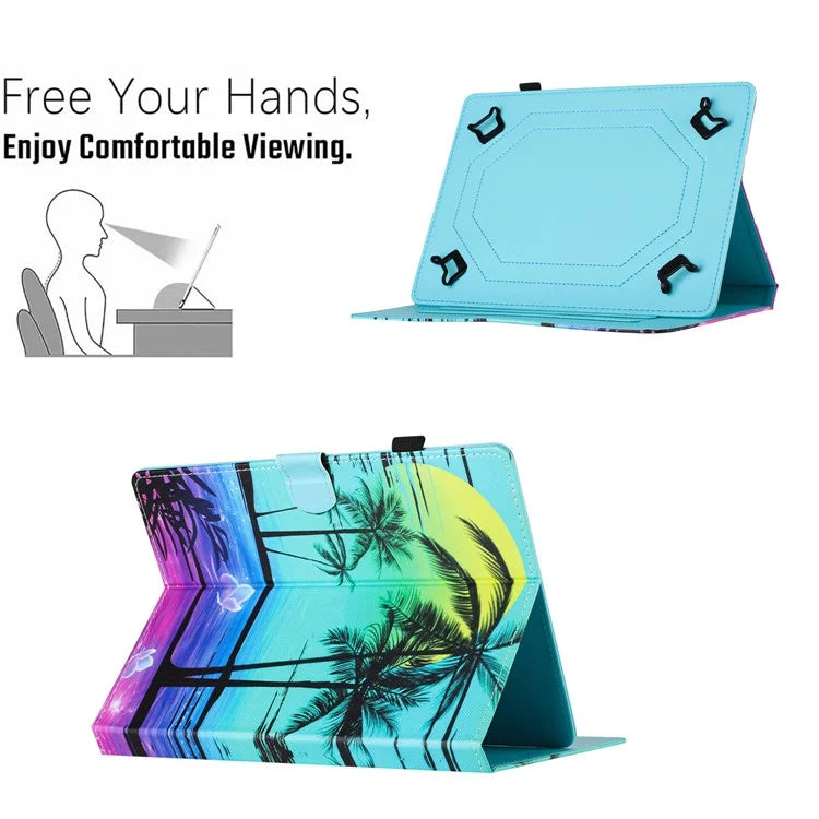 Universal 10-inch Tablet Case Pattern Printing Stand Card Holder Leather Cover