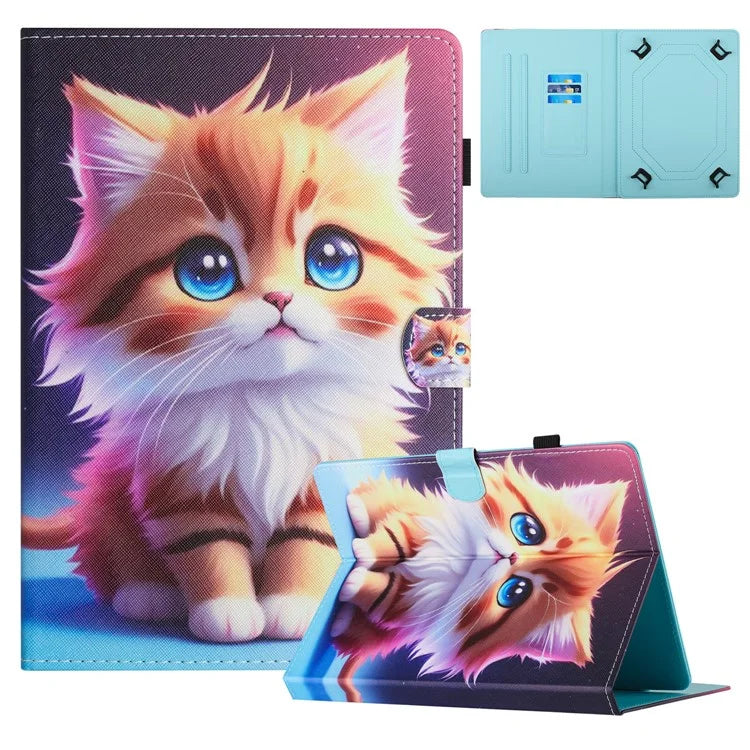Universal 10-inch Tablet Case Pattern Printing Stand Card Holder Leather Cover