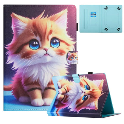 Universal 10-inch Tablet Case Pattern Printing Stand Card Holder Leather Cover
