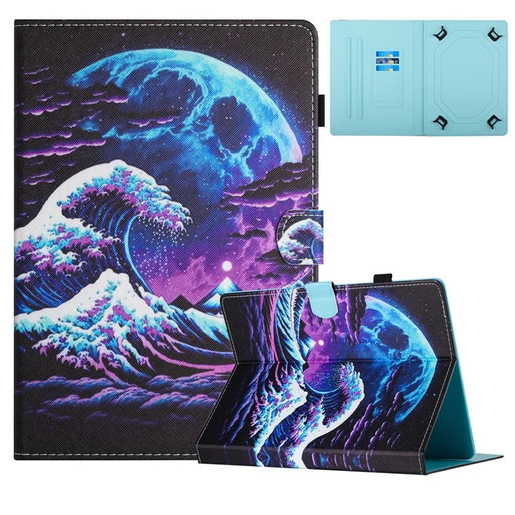 Universal 10-inch Tablet Case Pattern Printing Stand Card Holder Leather Cover