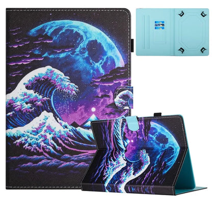 Universal 10-inch Tablet Case Pattern Printing Stand Card Holder Leather Cover