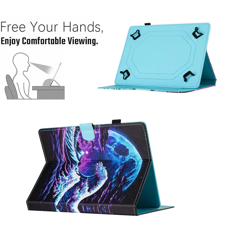 Universal 10-inch Tablet Case Pattern Printing Stand Card Holder Leather Cover