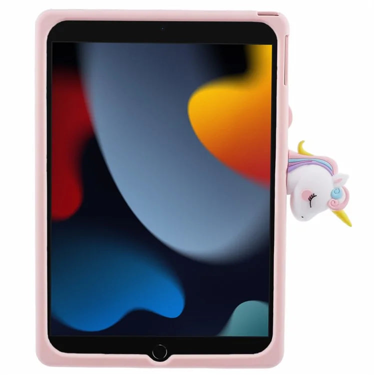 For iPad 10.2 (2021) / (2020) / (2019) / iPad Air 10.5 inch (2019) / Pro 10.5-inch (2017) Case Cartoon Horse Rotary Kickstand Cover