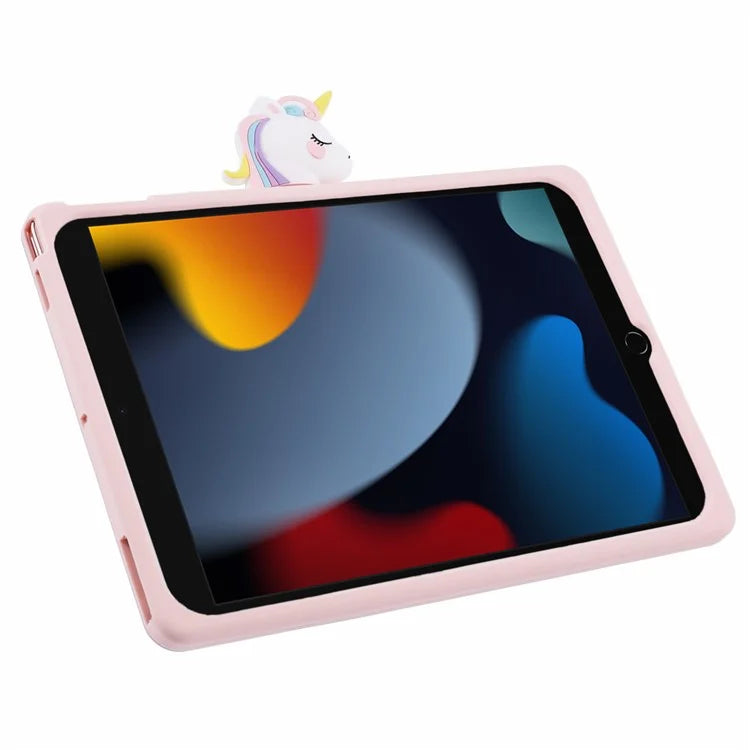 For iPad 10.2 (2021) / (2020) / (2019) / iPad Air 10.5 inch (2019) / Pro 10.5-inch (2017) Case Cartoon Horse Rotary Kickstand Cover