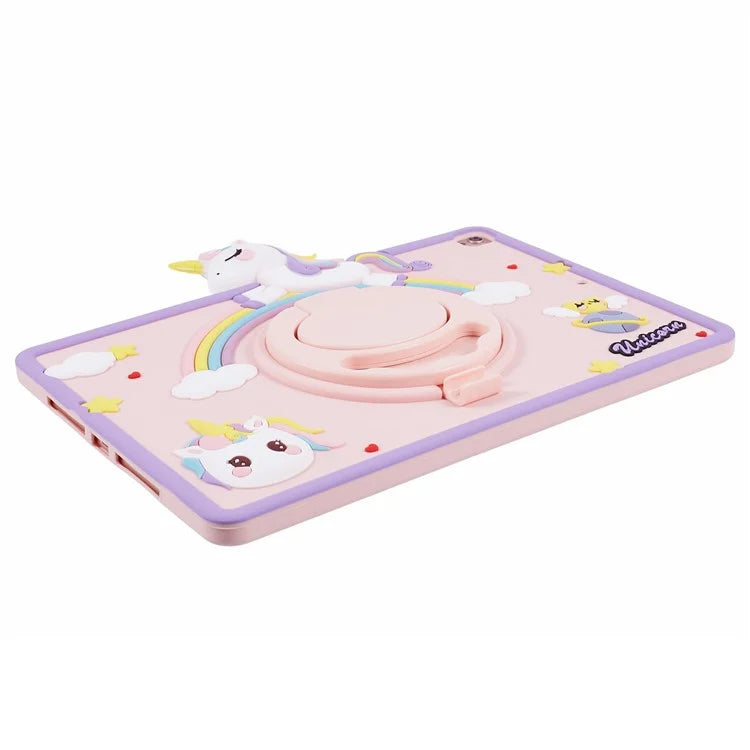 For iPad 10.2 (2021) / (2020) / (2019) / iPad Air 10.5 inch (2019) / Pro 10.5-inch (2017) Case Cartoon Horse Rotary Kickstand Cover