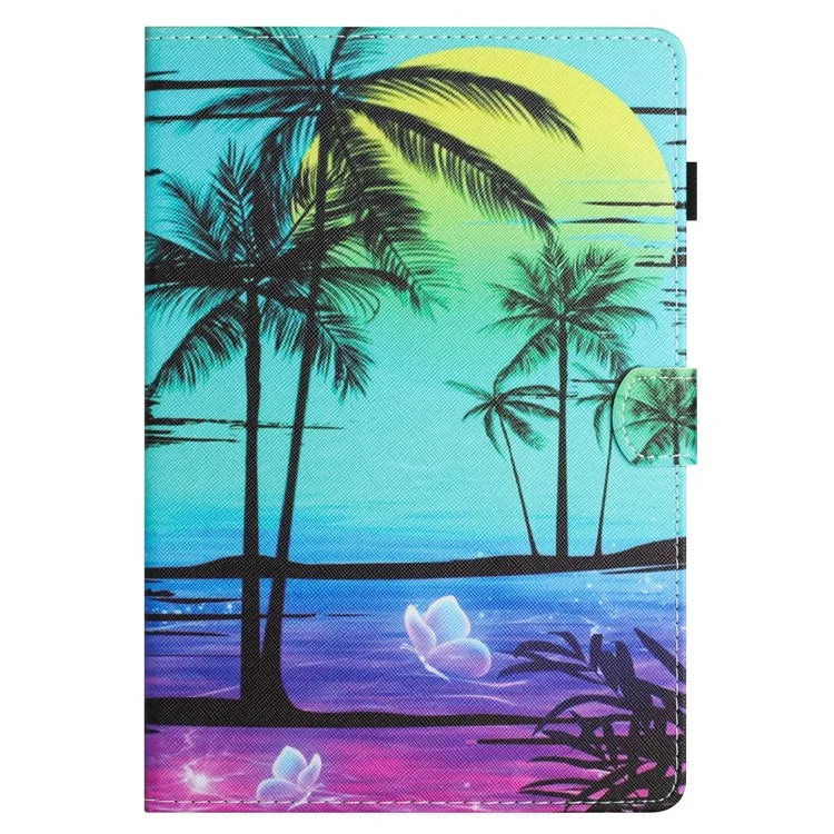 For Samsung Galaxy Tab A9 Case Pattern Printing Card Holder PU Leather Cover