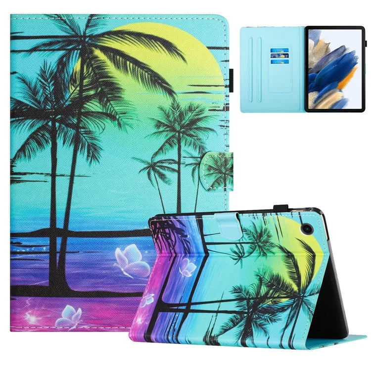For Samsung Galaxy Tab A9+ Case Pattern Printing Stitching Leather Tablet Cover