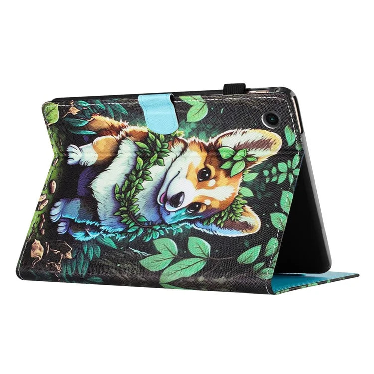 For Samsung Galaxy Tab A9+ Case Pattern Printing Stitching Leather Tablet Cover