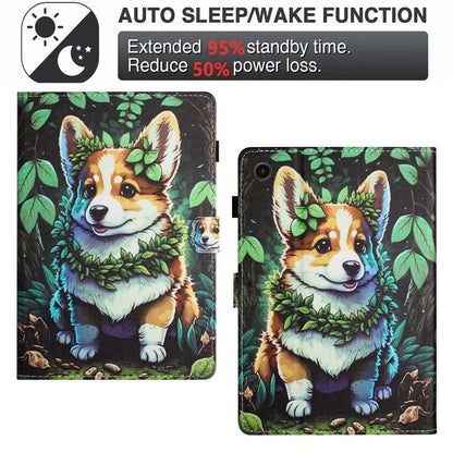For Samsung Galaxy Tab A9+ Case Pattern Printing Stitching Leather Tablet Cover