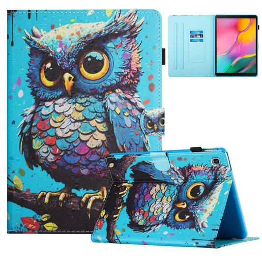For Samsung Galaxy Tab S5e T720 / T725 Case Pattern Printing Card Holder Tablet Cover
