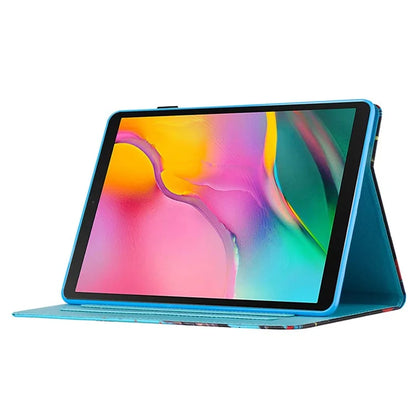 For Samsung Galaxy Tab S5e T720 / T725 Case Pattern Printing Card Holder Tablet Cover