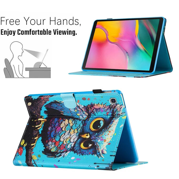 For Samsung Galaxy Tab S5e T720 / T725 Case Pattern Printing Card Holder Tablet Cover