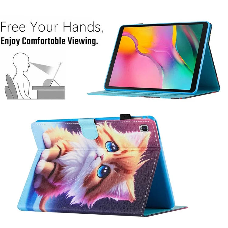 For Samsung Galaxy Tab S5e T720 / T725 Case Pattern Printing Card Holder Tablet Cover