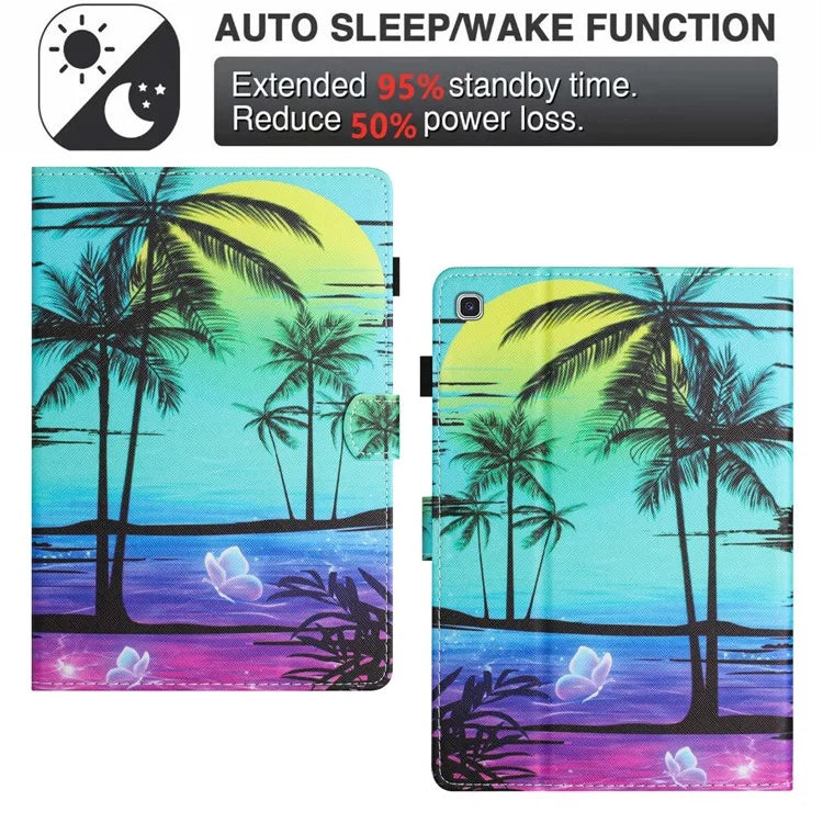 For Samsung Galaxy Tab S5e T720 / T725 Case Pattern Printing Card Holder Tablet Cover