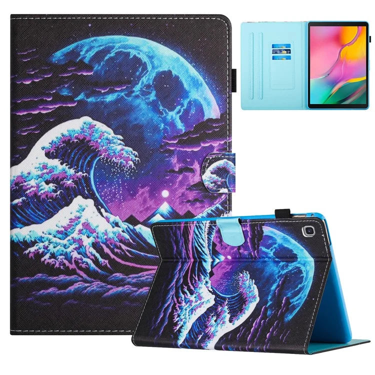 For Samsung Galaxy Tab S5e T720 / T725 Case Pattern Printing Card Holder Tablet Cover