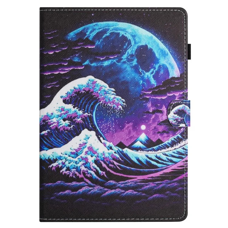 For Samsung Galaxy Tab S5e T720 / T725 Case Pattern Printing Card Holder Tablet Cover