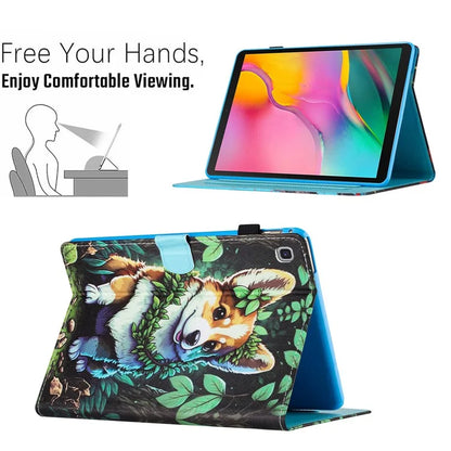 For Samsung Galaxy Tab S5e T720 / T725 Case Pattern Printing Card Holder Tablet Cover