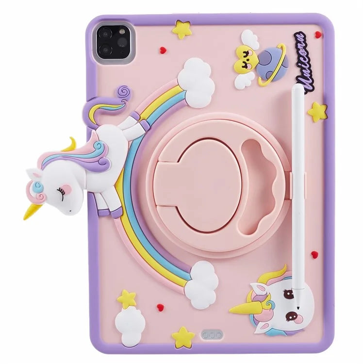 For iPad Air (2020) / (2022) / iPad Pro 11 (2020) / (2021) / (2022) Kickstand Case Cartoon Horse Anti-drop Tablet Cover