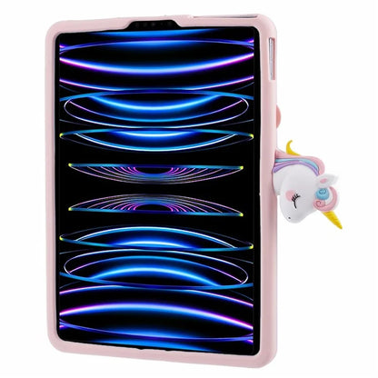 For iPad Air (2020) / (2022) / iPad Pro 11 (2020) / (2021) / (2022) Kickstand Case Cartoon Horse Anti-drop Tablet Cover