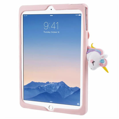 For iPad 9.7-inch (2017) / (2018) / iPad Air (2013) / Air 2 Case Cartoon Horse Design Tablet Kickstand Cover