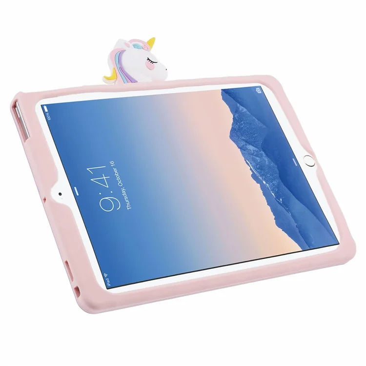 For iPad 9.7-inch (2017) / (2018) / iPad Air (2013) / Air 2 Case Cartoon Horse Design Tablet Kickstand Cover