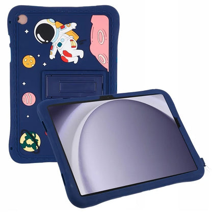 For Samsung Galaxy Tab A9+ Case Astronaut Design Silicone + PC Tablet Kickstand Cover