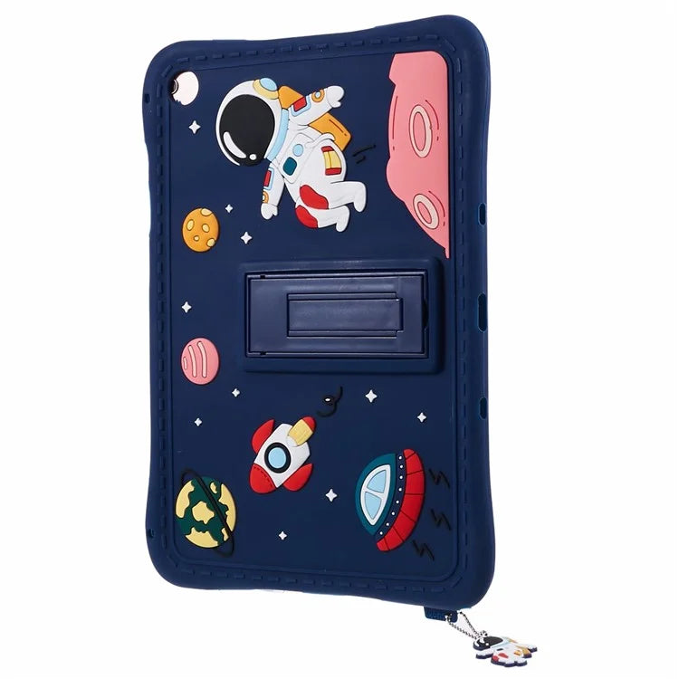 For Samsung Galaxy Tab A9+ Case Astronaut Design Silicone + PC Tablet Kickstand Cover