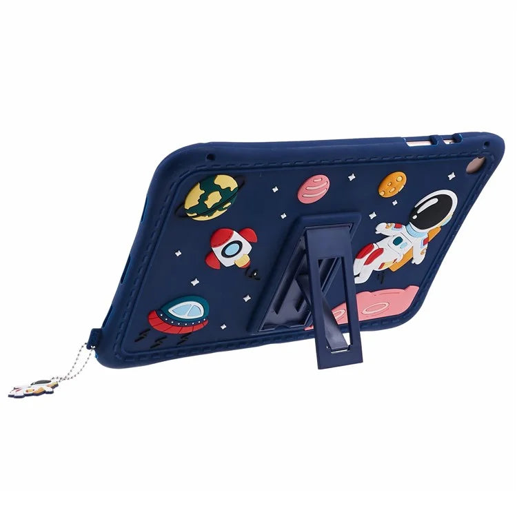 For Samsung Galaxy Tab A9+ Case Astronaut Design Silicone + PC Tablet Kickstand Cover
