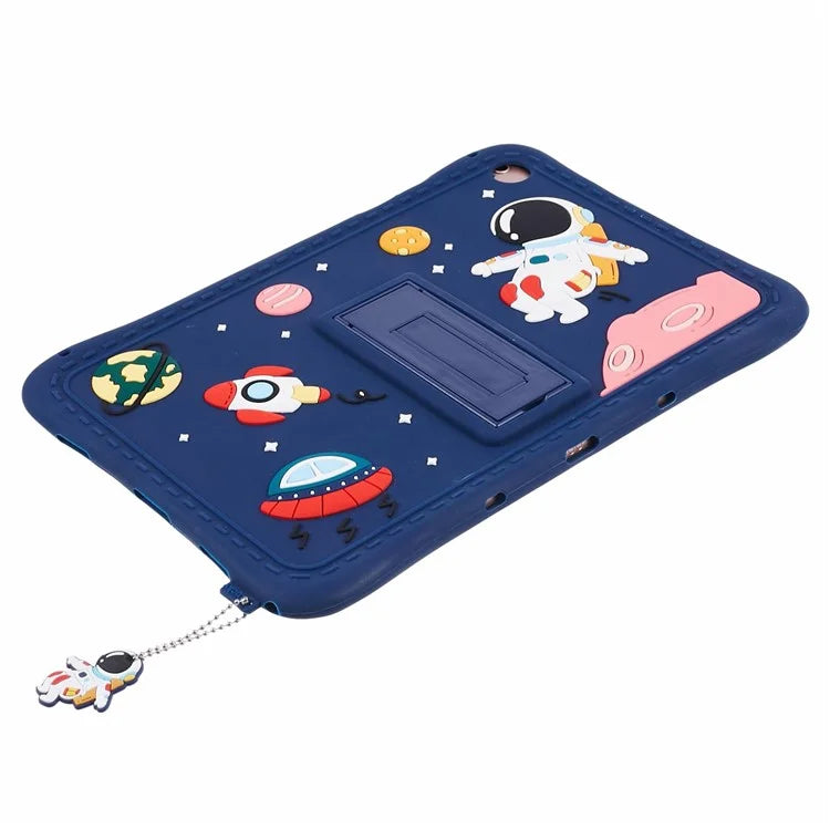 For Samsung Galaxy Tab A9+ Case Astronaut Design Silicone + PC Tablet Kickstand Cover