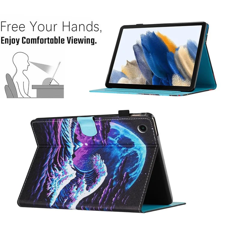For Lenovo Tab M10 Plus X606F Case Stitching Pattern Printing Stand Tablet Cover
