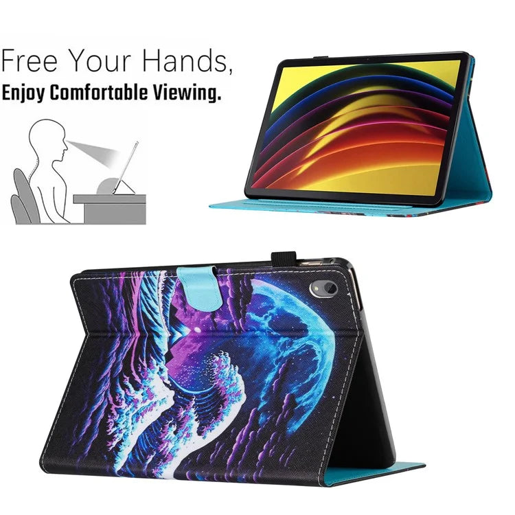 For Lenovo Tab P11 J606F Case Pattern Printing Tablet Cover with Card Slots
