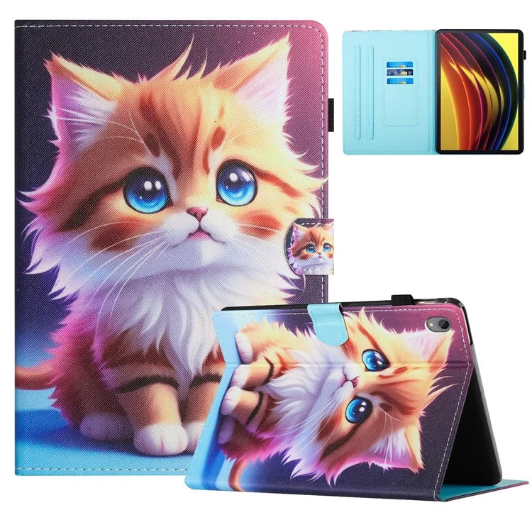 For Lenovo Tab P11 J606F Case Pattern Printing Tablet Cover with Card Slots