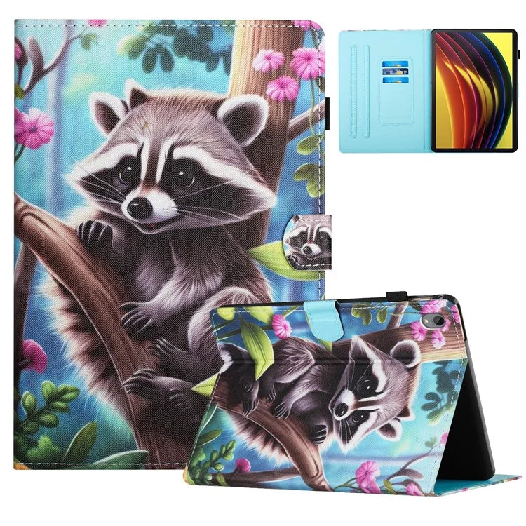 For Lenovo Tab P11 J606F Case Pattern Printing Tablet Cover with Card Slots