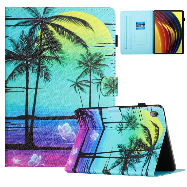 For Lenovo Tab P11 J606F Case Pattern Printing Tablet Cover with Card Slots