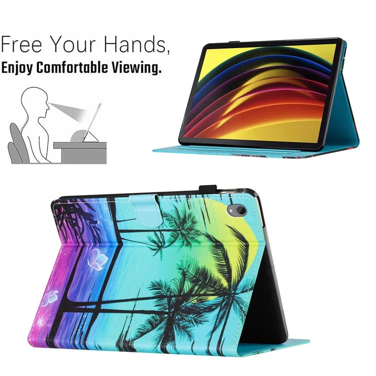 For Lenovo Tab P11 J606F Case Pattern Printing Tablet Cover with Card Slots