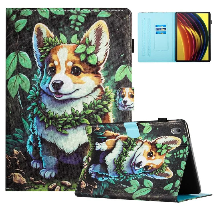 For Lenovo Tab P11 J606F Case Pattern Printing Tablet Cover with Card Slots