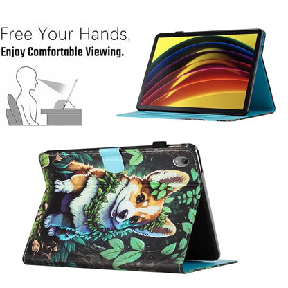 For Lenovo Tab P11 J606F Case Pattern Printing Tablet Cover with Card Slots