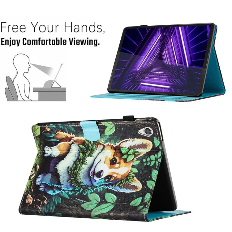 For Lenovo Tab M10 HD Gen 2 X306X Case Pattern Printing PU Leather Tablet Protective Cover