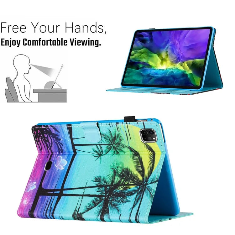 For iPad Pro 11 (2021) / (2022) / (2020) / iPad Air (2020) / (2022) Case Pattern Printing Leather Tablet Cover