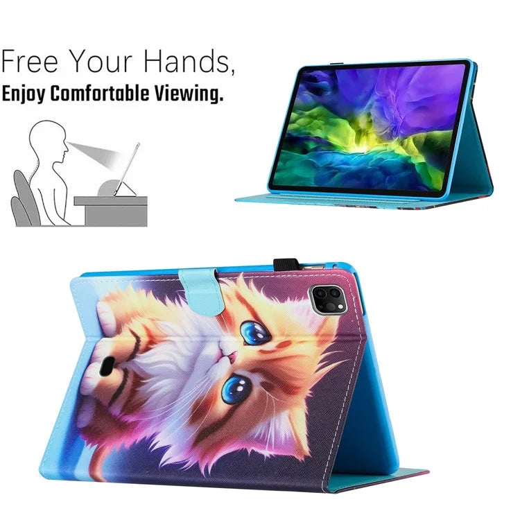 For iPad Pro 11 (2021) / (2022) / (2020) / iPad Air (2020) / (2022) Case Pattern Printing Leather Tablet Cover