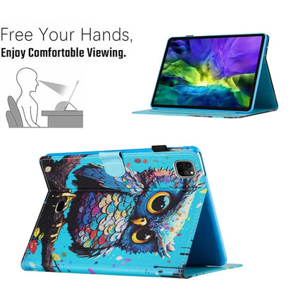 For iPad Pro 11 (2021) / (2022) / (2020) / iPad Air (2020) / (2022) Case Pattern Printing Leather Tablet Cover