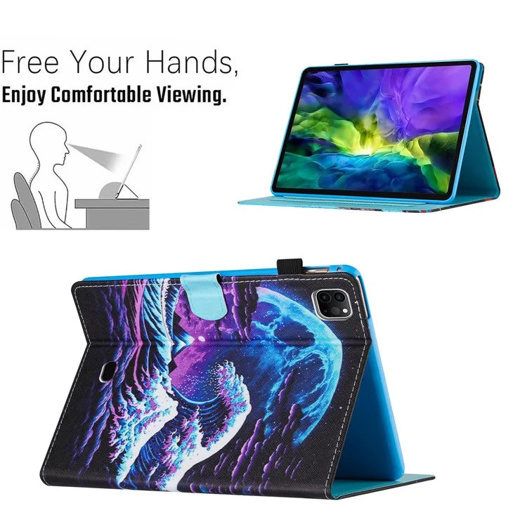 For iPad Pro 11 (2021) / (2022) / (2020) / iPad Air (2020) / (2022) Case Pattern Printing Leather Tablet Cover