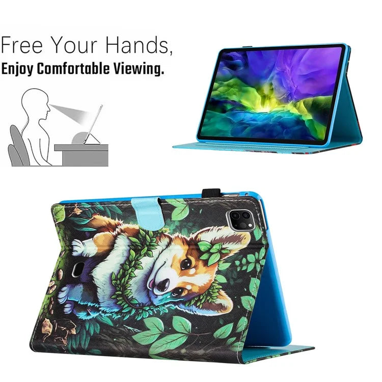 For iPad Pro 11 (2021) / (2022) / (2020) / iPad Air (2020) / (2022) Case Pattern Printing Leather Tablet Cover