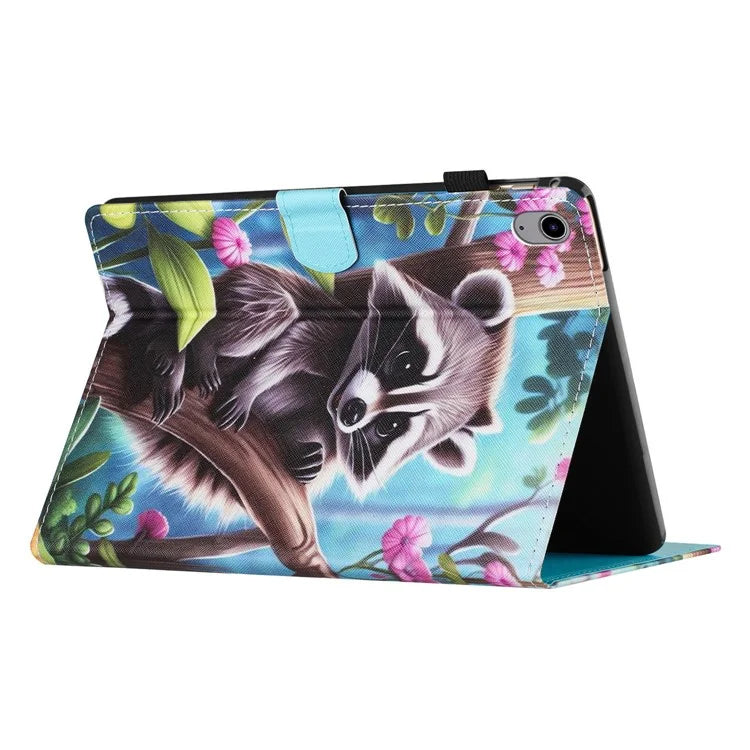 For iPad 10.9 (2022) Case PU Leather Card Holder Pattern Printed Tablet Cover