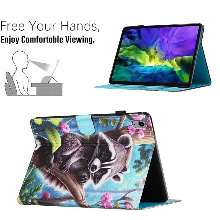 For iPad 10.9 (2022) Case PU Leather Card Holder Pattern Printed Tablet Cover
