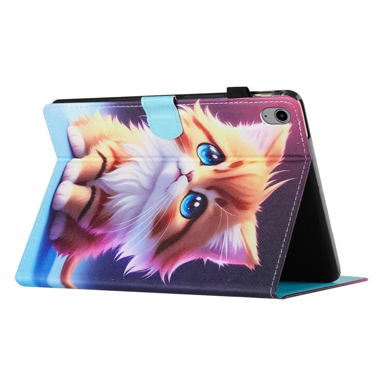 For iPad 10.9 (2022) Case PU Leather Card Holder Pattern Printed Tablet Cover