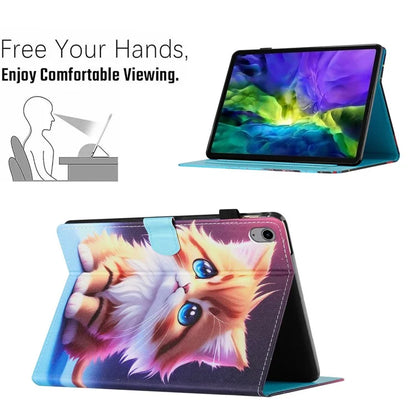 For iPad 10.9 (2022) Case PU Leather Card Holder Pattern Printed Tablet Cover