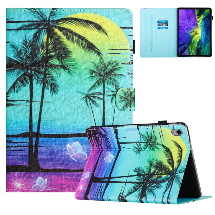 For iPad 10.9 (2022) Case PU Leather Card Holder Pattern Printed Tablet Cover