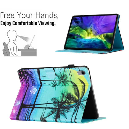For iPad 10.9 (2022) Case PU Leather Card Holder Pattern Printed Tablet Cover